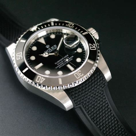 rolex with black strap|genuine rolex rubber strap.